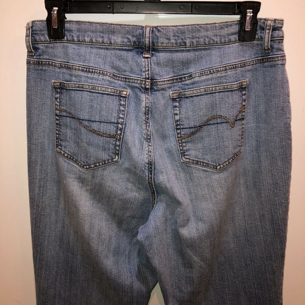 Venezia Womens Size 16 Medium Wash Blue Bootcut Boot Cut Denim Jeans 34 x 31 - Picture 7 of 10